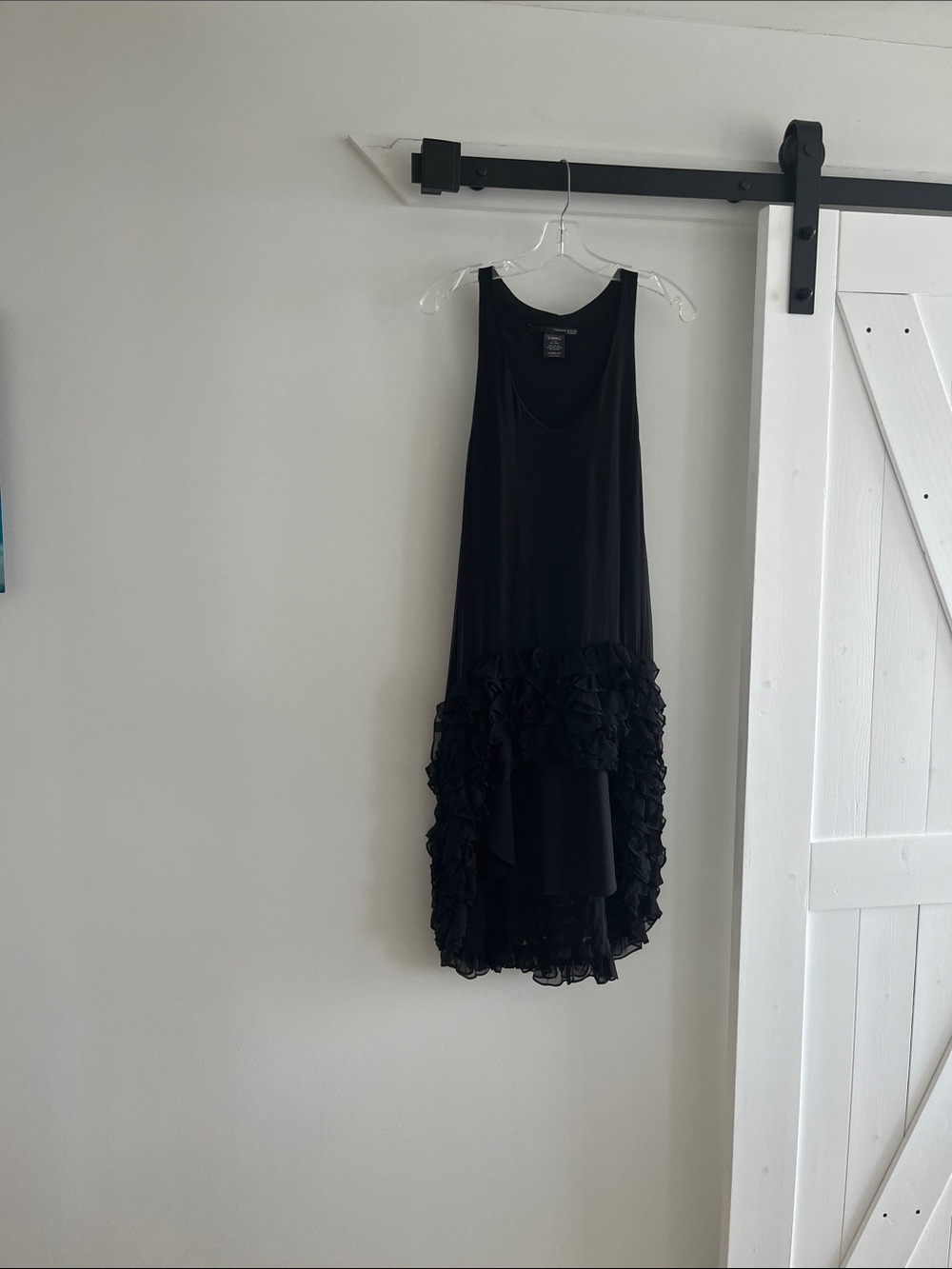 Thomas Wylde Black High-Low Ruffle Dress